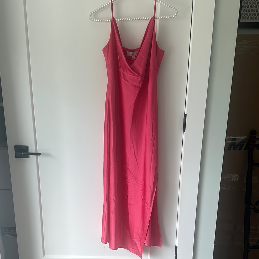 Adelyn Rae Pink Slip Maxi Dress